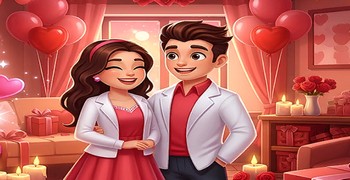 Сладкая улыбающаяся парочка