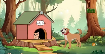 Кошка застряла в будке